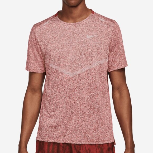 Nike Dri-FIT Rise 365 Running Top — Men’s Performance Tee, Size Medium, Red - Picture 1 of 5